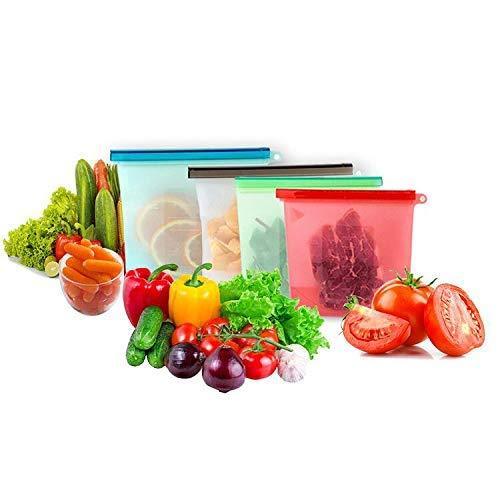 1080 Reusable Silicone Airtight Leakproof Food Storage Bag - 1 ltr - SkyShopy 1080 Reusable Silicone Airtight Leakproof Food Storage Bag - 1 ltr - SkyShopy